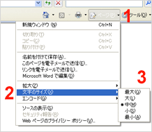 Internet Explorer 7 (文字サイズだけを変更する)